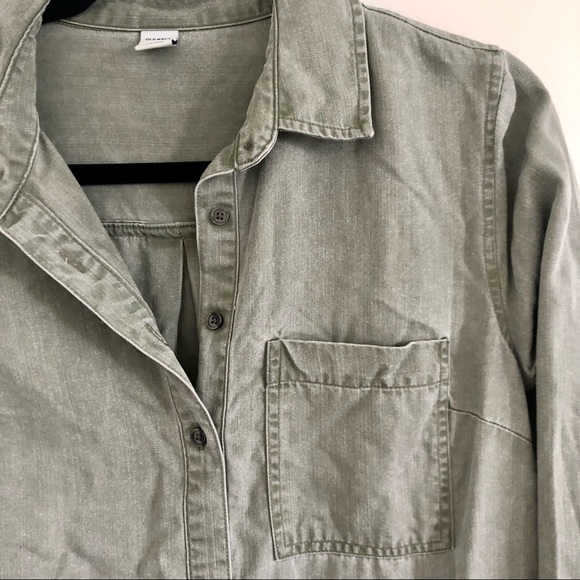 ⭐️ Green Old Navy Tencel Henley Shirtdress - Picture 4 of 6